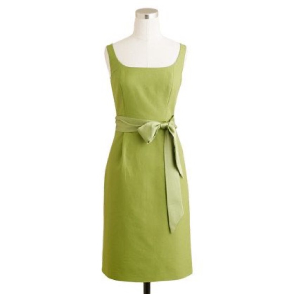NWT 2 JCREW Dress Green Xs Silk Cotton Taffeta Classic Bridesmaid Formal Short